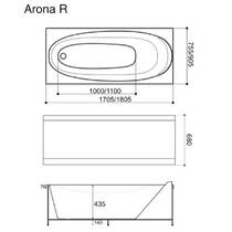 Ванна гидромассажная WGT WGTRialto ARONA 180x90х68 на каркасе, белый глянец, фото №6