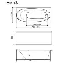 Ванна гидромассажная WGT WGTRialto ARONA 180x90х68 на каркасе, белый глянец, фото №5