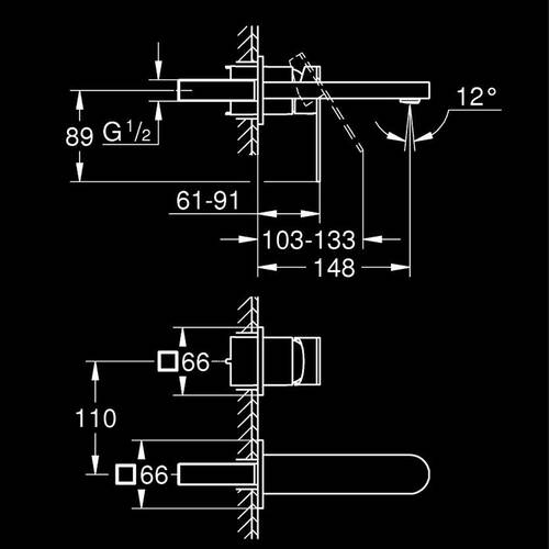 Змішувач прихованого монтажу для раковини Grohe Plus 29303004 хром, фото 6
