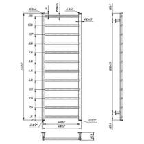 Полотенцесушитель водяной Mario INOX Флэт 1.075.048781.BM 1170х430/400 черный матовый, фото №3