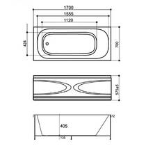 Ванна гидромассажная акриловая WGT Water Rialto Orta 170x70 см белый глянец, фото №4