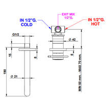 Смеситель скрытого монтажа для раковины Bongio Linea by AC 82538ТТТТEU цвет Terra di Toscana, фото №4