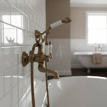 Змішувач для ванни Cisal Arcana TS00012027 з душовим набором бронза матовий, фото №1