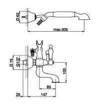 Змішувач для ванни Cisal Arcana TS00012027 з душовим набором бронза матовий, фото №3