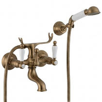 Змішувач для ванни Cisal Arcana TS00012027 з душовим набором бронза матовий, фото №2