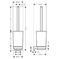 Щітка для унітаза Hansgrohe AddStoris S 41782140 з тримачем, бронза брашована, фото №3