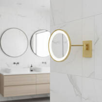 Косметичне дзеркало Decor Walther Classic BS 40 LED зі збільшенням 3x золото матовий, фото №1