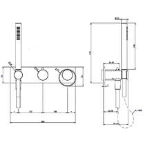 Змішувач прихованого монтажу для душу Gessi Anello 63343-845 з душовим набором темна бронза, фото №3