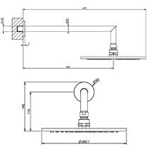 Верхний душ Gessi Ingranaggio 63348-845 с держателем темная бронза, фото №3