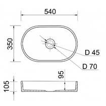 Раковина Adamant Beste New 54 см чорно-білий, фото №3
