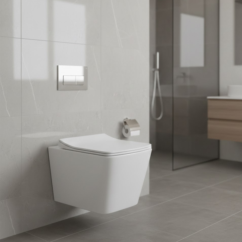 HT-1014C-WHT007 AQUAMOD Унітаз підвісний безобідковий з турбозмивом з кришкою quick-fix, soft-close (1 сорт)