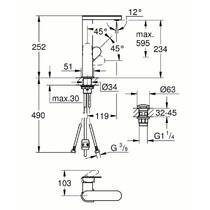 Змішувач для раковини Grohe Plus 23844004 хром, фото №3