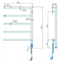 Рушникосушарка електрична Маріо Romeo-I 770x530x80 TR 65 Вт полірована нержавіюча сталь, фото №3
