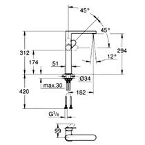 Смеситель для раковины Grohe Plus 32618AL4 графит темный матовый, фото №3
