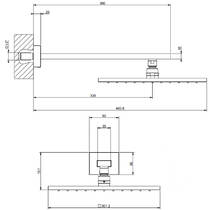 Верхний душ Gessi Rettangolo 15185-726 с держателем теплая бронза матовый, фото №3