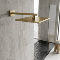 Верхний душ Gessi Rettangolo 15185-726 с держателем теплая бронза матовый, фото №1