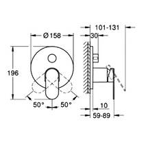 Змішувач прихованого монтажу для душу Grohe Plus 24093AL4 графіт темний матовий, фото №3