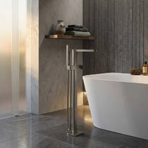 Змішувач для ванни Grohe Plus 23846AL4 підлоговий з душовим набором графіт темний матовий, фото №1