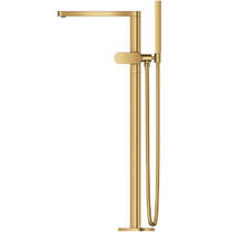 Змішувач для ванни Grohe Plus 23846GN4 підлоговий з душовим набором холодний світанок матовий, фото №4