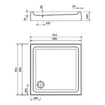 Душевой поддон Cersanit Tako 90x90х16 см квадратный, фото №3