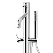 Смеситель для ванны Paffoni Light LIG032CR+LIG030 напольный с душевым набором, хром, фото №4