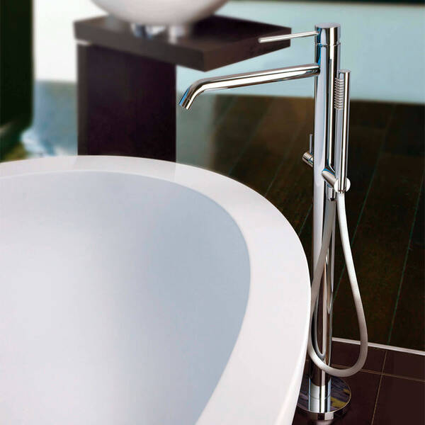 Змішувач для ванни Paffoni Light LIG032CR+LIG030 підлоговий з душовим набором, хром, фото 10