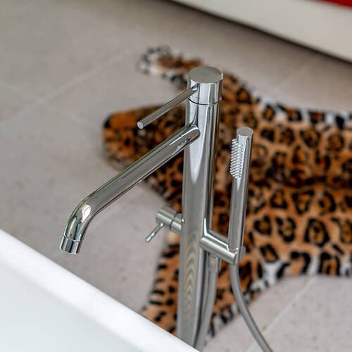 Змішувач для ванни Paffoni Light LIG032CR+LIG030 підлоговий з душовим набором, хром, фото 8