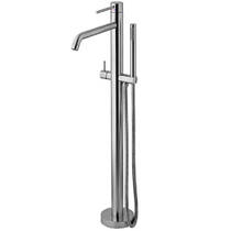 Смеситель для ванны Paffoni Light LIG032ST+LIG030 напольный с душевым набором, сталь, фото №2