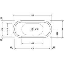 Ванна гідромасажна акрилова Duravit  Starck Bathtub Oval 760010000CE1000 180х80 см, фото №4