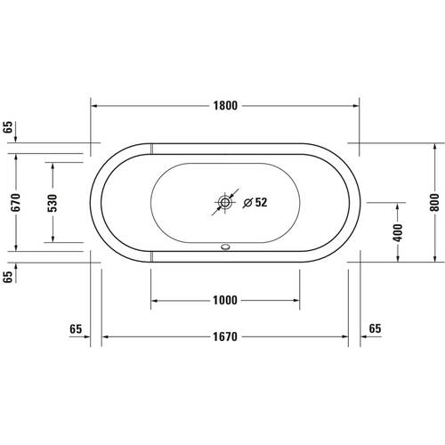 Ванна гідромасажна акрилова Duravit  Starck Bathtub Oval 760010000CE1000 180х80 см, фото 4