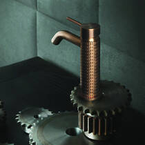 Змішувач для раковини Gessi Meccanica 54202-726 тепла бронза матовий, фото №5