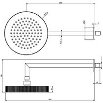 Верхний душ Gessi Ingranaggio 63548-726 с держателем, теплая бронза матовый, фото №3