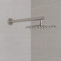 Верхня душова лійка Devit Flow D113000000110BN-1, d=250 мм з кронштейном, brushed nickel, фото №1