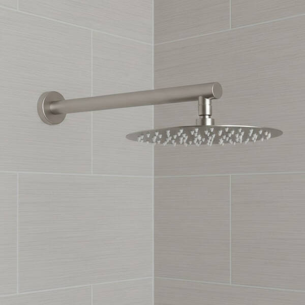 D113000000110BN Flow Верхня душова лійка d=250 мм з кронштейном, brushed nickel — фото 3