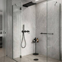 Змішувач прихованого монтажу для душу Gessi Ingranaggio 63545-706 з душовим набором чорний метал матовий, фото №1