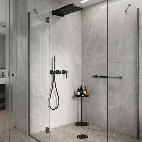 Змішувач прихованого монтажу для душу Gessi Ingranaggio 63545-706 з душовим набором чорний метал матовий, фото 1