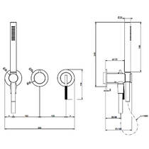 Змішувач прихованого монтажу для душу Gessi Ingranaggio 63545-706 з душовим набором чорний метал матовий, фото №3