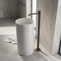 Змішувач для раковини Gessi 316 54097-707 підлоговий чорний метал матовий, фото №1
