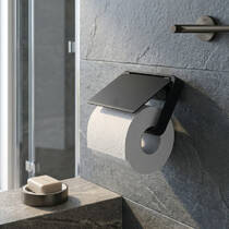 Тримач для туалетного паперу Axor Universal Softsquare 42836670 з кришкою чорний матовий, фото №1