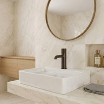 Змішувач для раковини Gessi Diamantato 70602-845 без зливу темна бронза матовий, фото №1