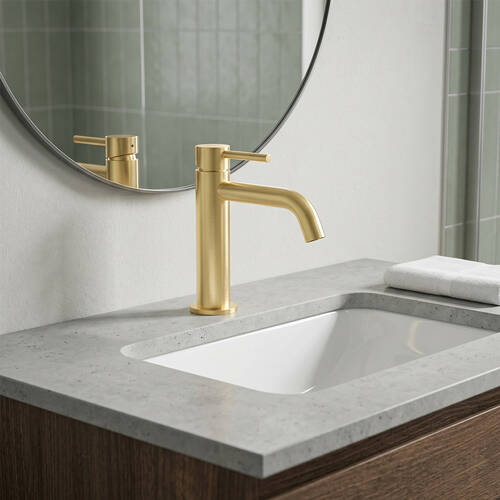 Змішувач для раковини Devit Flow 550534BG brushed gold, фото 1