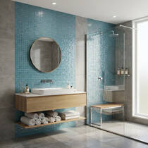 Мозаїка Mozaico de Lux V-MOS F731 AURA BLUE  32,7х32,7 см, фото №2