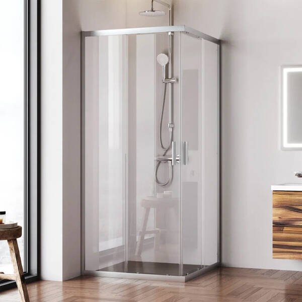 Душова кабіна AM.PM Gem Square Slide W90UG-403-9090MT 90x90 см, прозоре скло, профіль матовий хром, фото 1