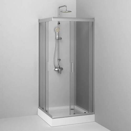 Душова кабіна AM.PM Gem Square Slide W90UG-403-9090MT 90x90 см, прозоре скло, профіль матовий хром, фото 4