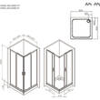 Душова кабіна AM.PM Gem Square Slide W90UG-403-9090MT 90x90 см, прозоре скло, профіль матовий хром, фото 3