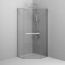 Душова кабіна AM.PM Gem 5-corner Pivot W90UG-405-9090-MT 90x90 см, прозоре скло, профіль матовий хром, фото №4