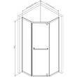 Душевая кабина AM.PM Gem 5-corner Pivot W90UG-405-9090-MT 90x90 см, прозрачное стекло, профиль матовый хром, фото 3