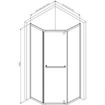 Душова кабіна AM.PM Gem 5-corner Pivot W90UG-405-9090-MT 90x90 см, прозоре скло, профіль матовий хром, фото №3