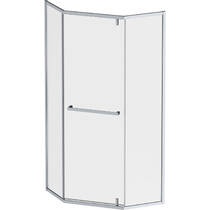 Душова кабіна AM.PM Gem 5-corner Pivot W90UG-405-9090-MT 90x90 см, прозоре скло, профіль матовий хром, фото №2