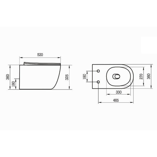 DBA70251111W Balance Підвісний безобідковий унітаз з кришкою soft-close, Vortex Flush, білий глянець ###
